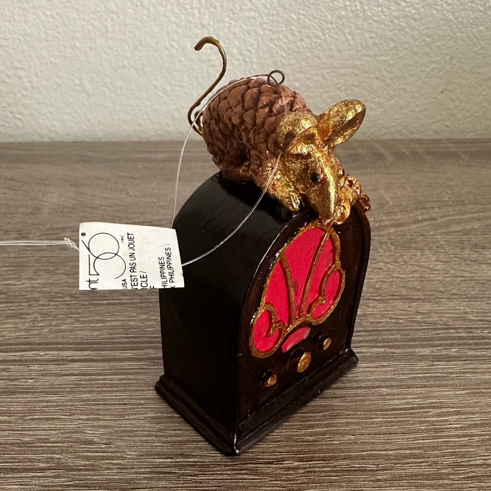 Gold and Black Decorative Mouse Figurine